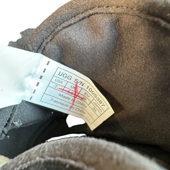 Ugg Pure Leni Boots Size 7 Leather Suede 1005387 Buckle Strap Ankle Wool Sole - Picture 7 of 11